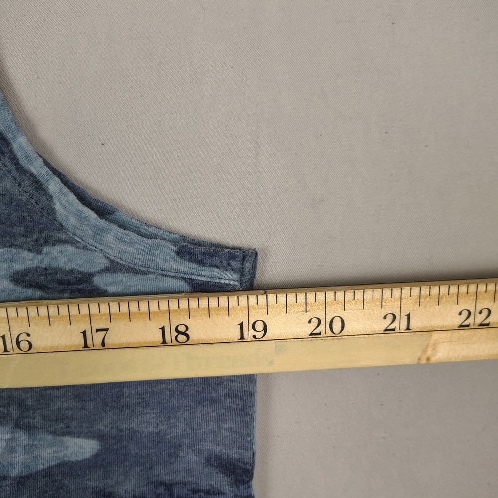 Lucky Brand Tank Top Womens XXL Blue Graphic Camo Sleeveless Cotton Spandex - Picture 4 of 6
